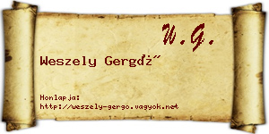 Weszely Gergő névjegykártya
